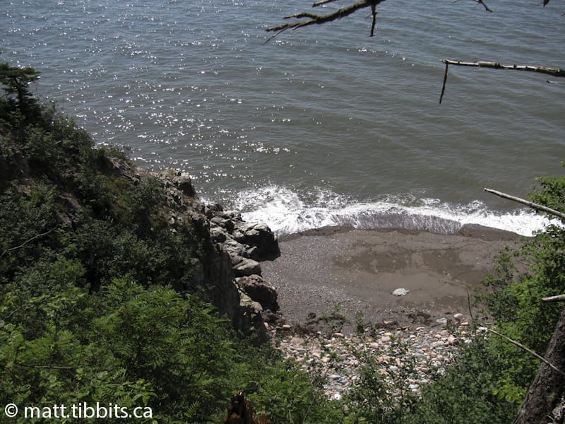 Looking down at the beach after climbing up from Long Beach.