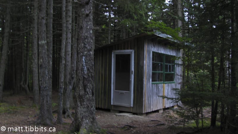 Trail hut at Beaverbrook campsite.