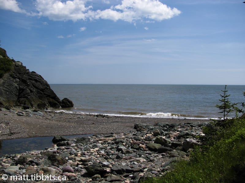 Looking at the beach from Cradle Brook.