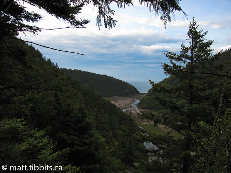Looking at the Little Salmon River delta while climbing up out of the valley.