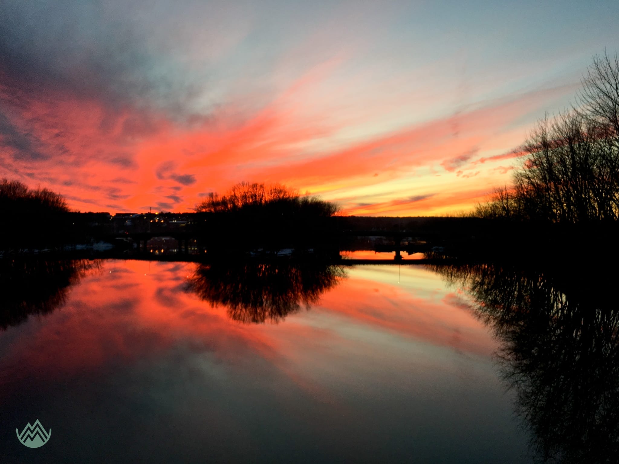Sunset over the mouth of the Nashwaak River, Fredericton, NB