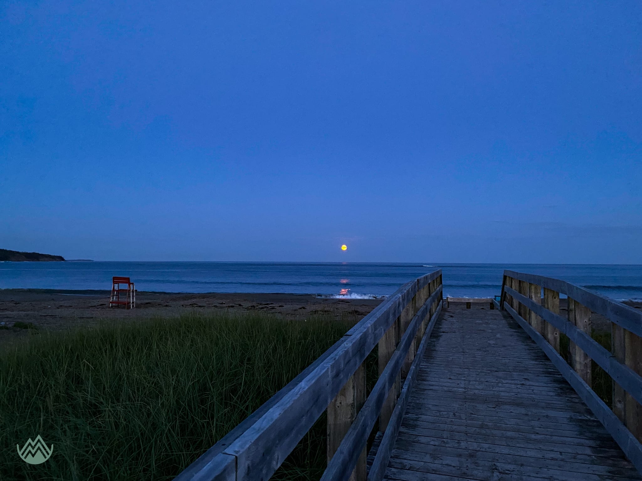 Super moon rising over Rainbow Haven Beach, Nova Scotia