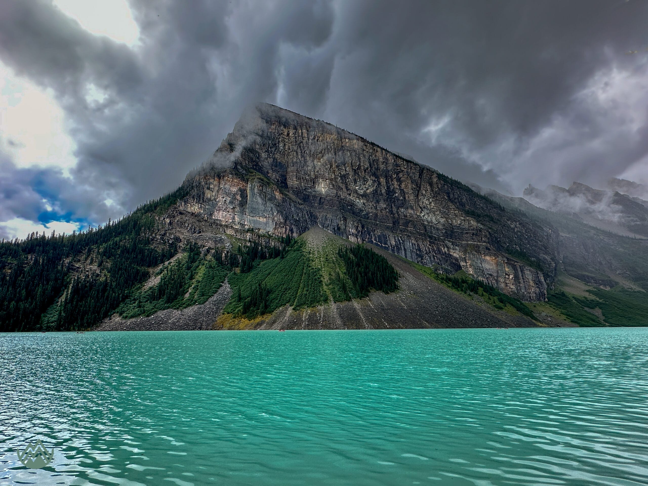 Mt. Fairview from the shore of Lake Louise, Alberta. 